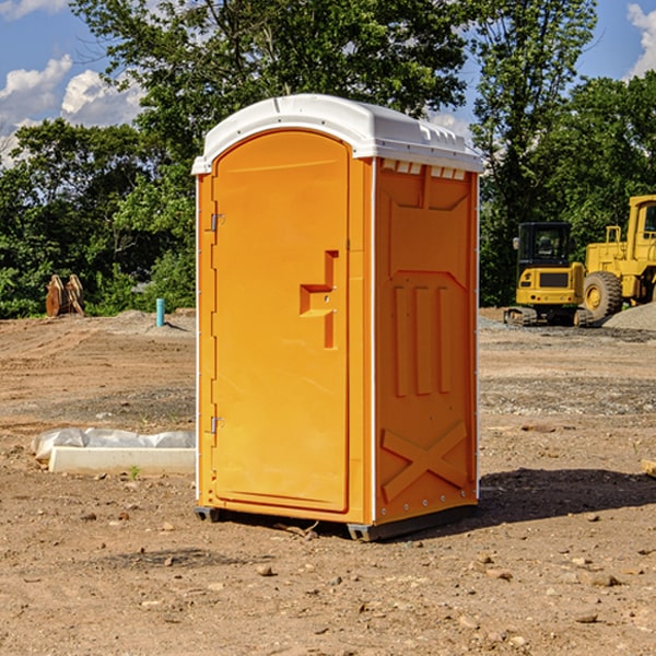 how often are the portable restrooms cleaned and serviced during a rental period in Henrietta